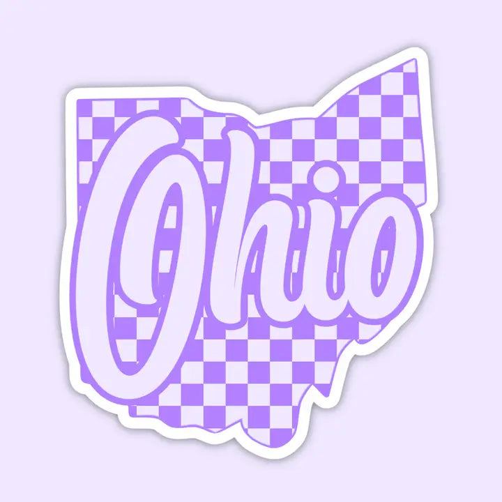 Ohio Purple Checker State Sticker image 0