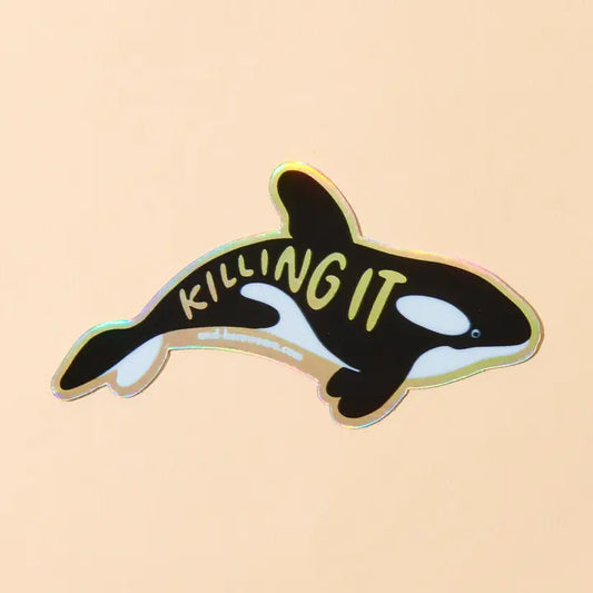 Killing It Orca Holographic Vinyl Sticker image 0