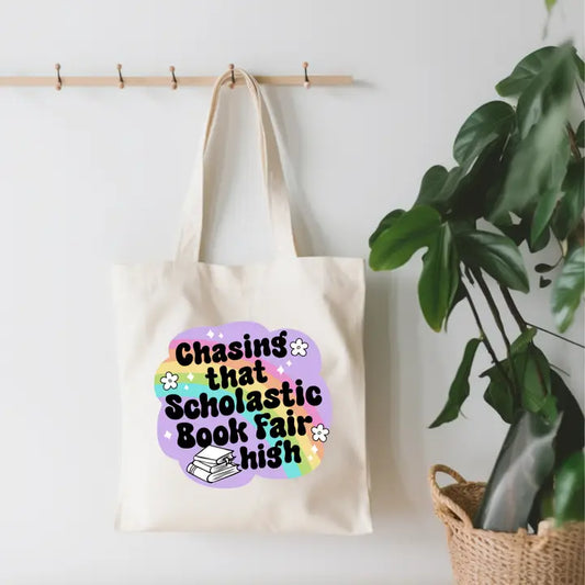 Chasing That Scholastic Book Fair Tote Bag image 0