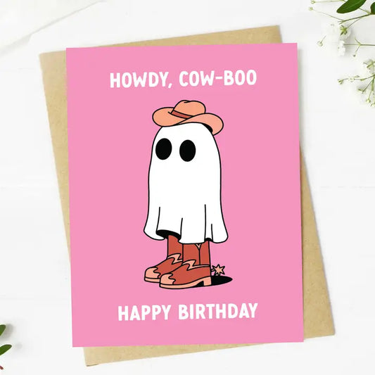 Howdy, Cow-Boo Happy Birthday Halloween Card image 0