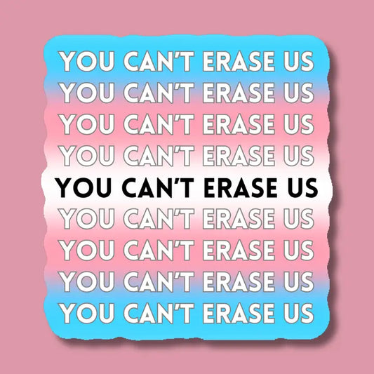 You Can't Erase Us Trans Sticker image 0