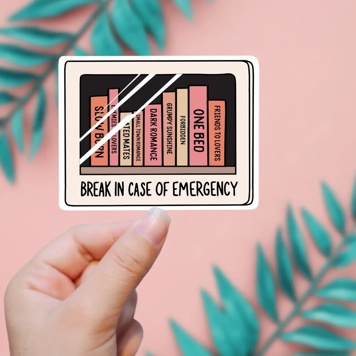 Break In Case Of Emergency Books Sticker image 0