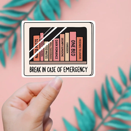Break In Case Of Emergency Books Sticker image 0