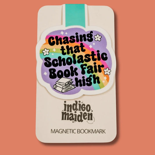 Chasing That Scholastic Book Fair High Magnetic Bookmark image 0