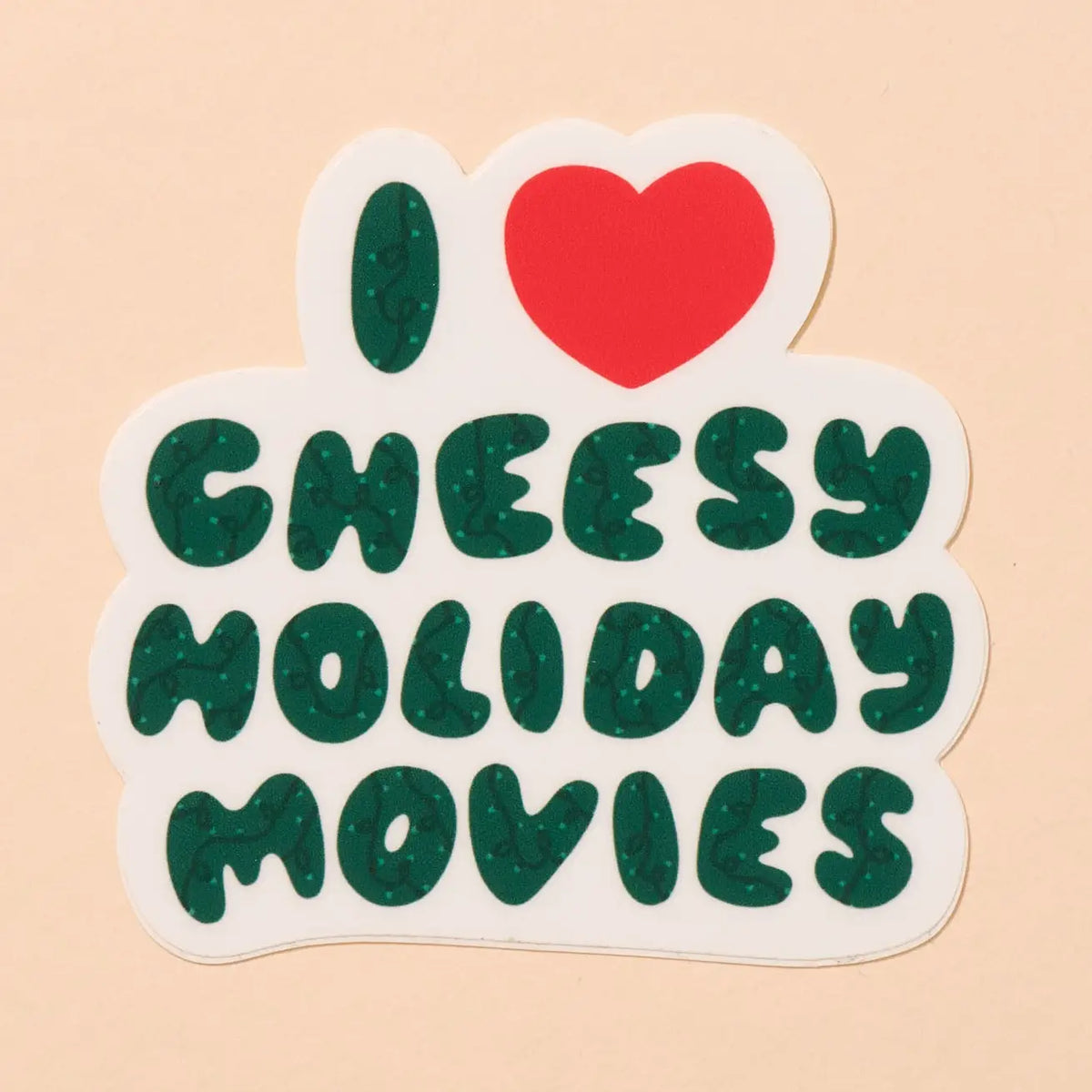 I Heart Cheesy Holiday Movies Vinyl Sticker image 0