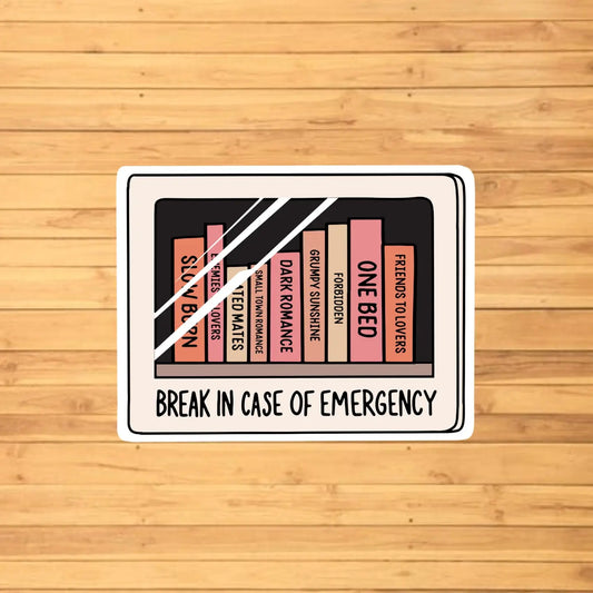 Break In Case Of Emergency Books Sticker image 1