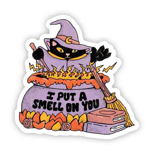 I Put A Smell On You Witch Cat Sticker image 0
