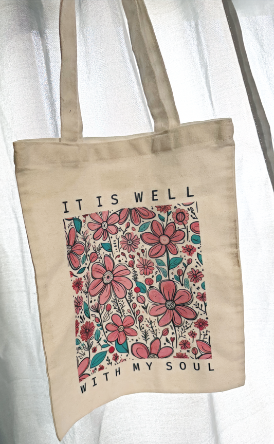 It Is Well With My Soul Small Canvas Tote Bag - DAMAGED image 0