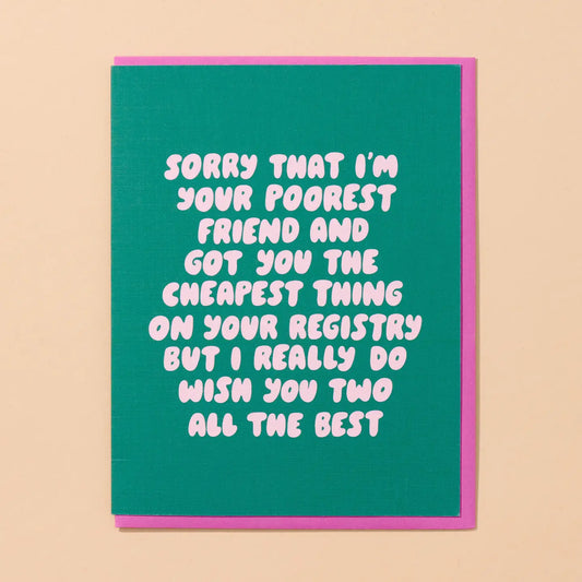 Poorest Friend Wedding Card image 0