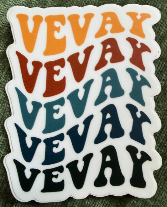 Vevay Retro Name Sticker image 0